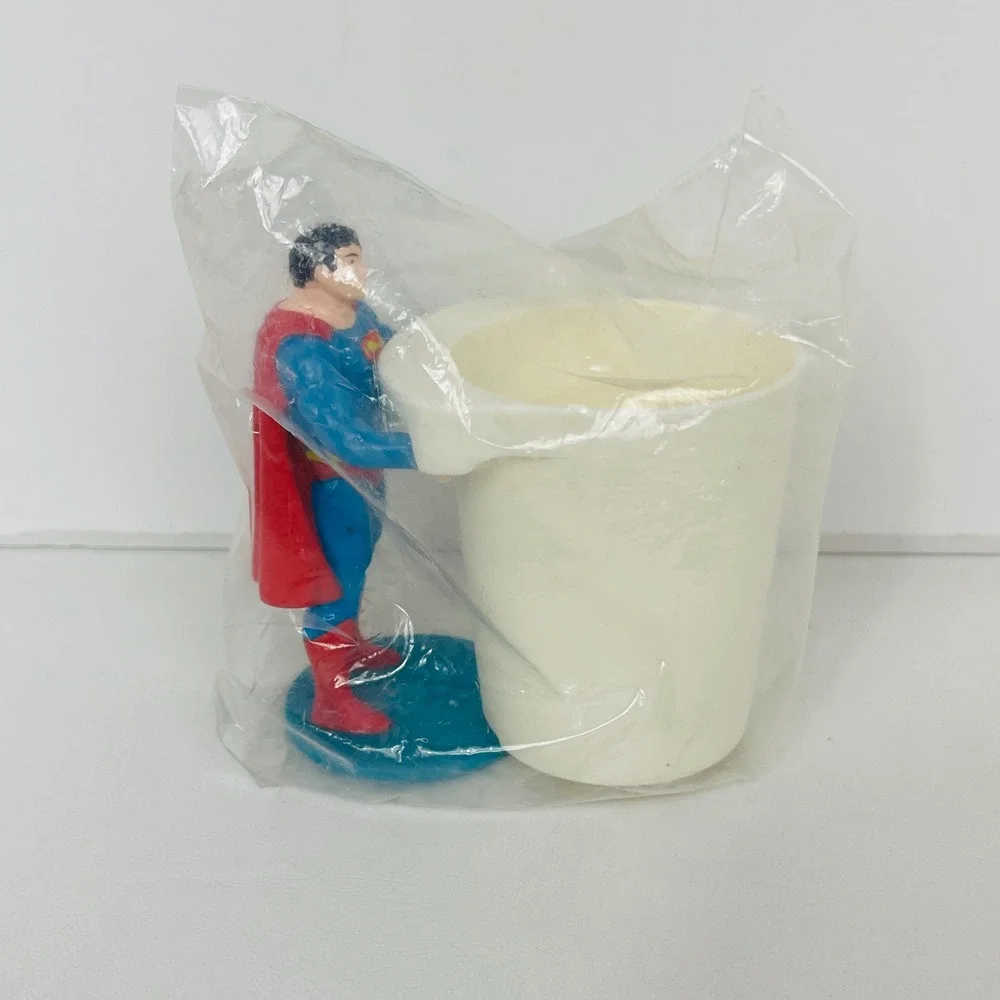 DC Comics Superman Toothbrush Holder Blue Red White Vintage Superhero Unopened